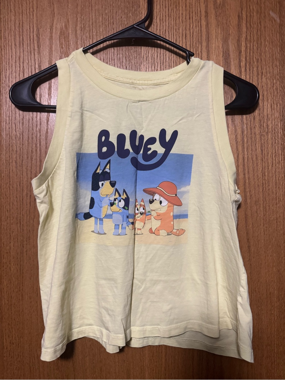 Lucy Kids Bluey Tank Top in Light Yellow with Multicolor Graphic
